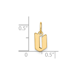 14k Yellow Gold Lowercase Letter V Initial Charm XNA1383Y/V