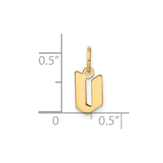 14k Yellow Gold Lowercase Letter V Initial Charm XNA1383Y/V