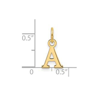 14K Yellow Gold Cutout Letter A Initial Pendant