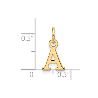 14K Yellow Gold Cutout Letter A Initial Pendant