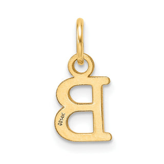 14K Yellow Gold Cutout Letter B Initial Pendant