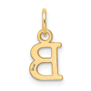 14K Yellow Gold Cutout Letter B Initial Pendant