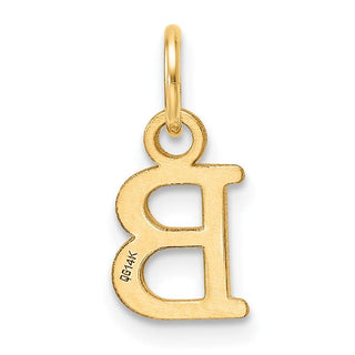 14K Yellow Gold Cutout Letter B Initial Pendant