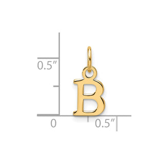 14K Yellow Gold Cutout Letter B Initial Pendant