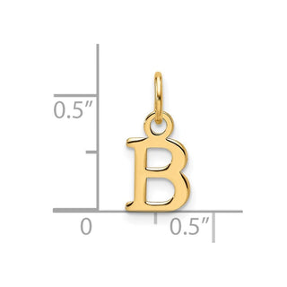 14K Yellow Gold Cutout Letter B Initial Pendant