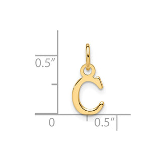14K Yellow Gold Cutout Letter C Initial Pendant