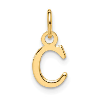 14K Yellow Gold Cutout Letter C Initial Pendant