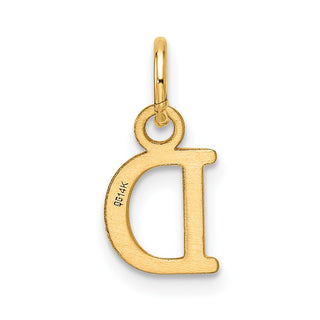 14K Yellow Gold Cutout Letter D Initial Pendant