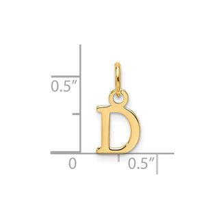14K Yellow Gold Cutout Letter D Initial Pendant