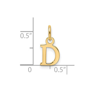 14K Yellow Gold Cutout Letter D Initial Pendant