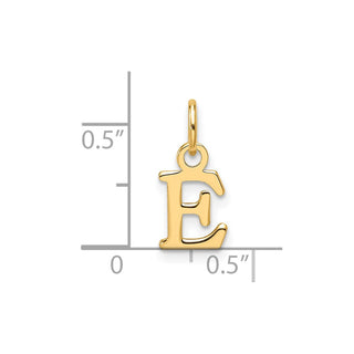 14K Yellow Gold Cutout Letter E Initial Pendant