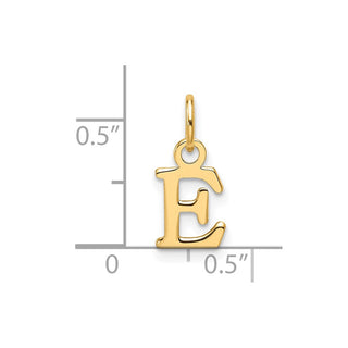 14K Yellow Gold Cutout Letter E Initial Pendant