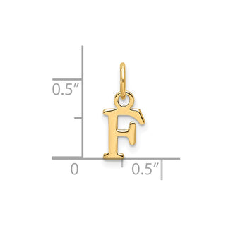 14K Yellow Gold Cutout Letter F Initial Pendant