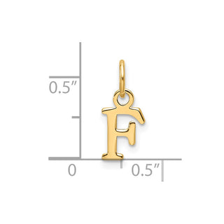 14K Yellow Gold Cutout Letter F Initial Pendant