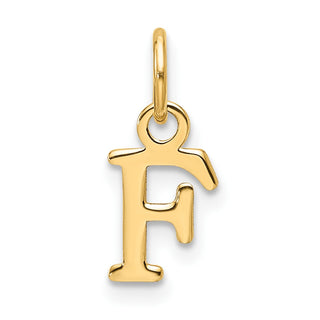 14K Yellow Gold Cutout Letter F Initial Pendant
