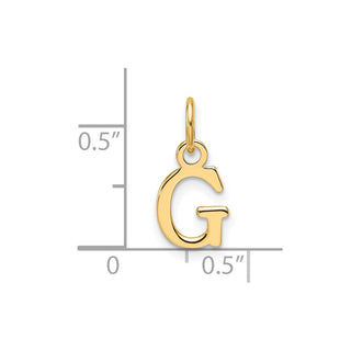 14K Yellow Gold Cutout Letter G Initial Pendant