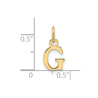 14K Yellow Gold Cutout Letter G Initial Pendant