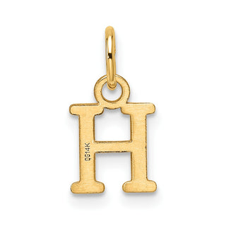 14K Yellow Gold Cutout Letter H Initial Pendant