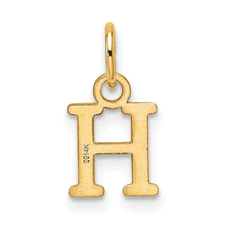 14K Yellow Gold Cutout Letter H Initial Pendant