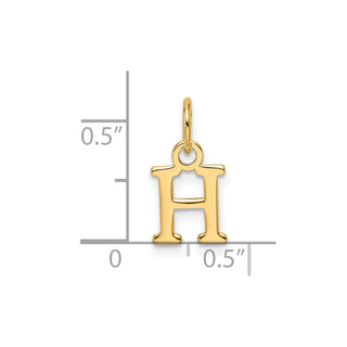 14K Yellow Gold Cutout Letter H Initial Pendant