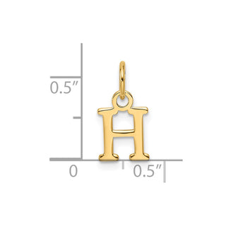 14K Yellow Gold Cutout Letter H Initial Pendant