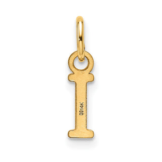 14K Yellow Gold Cutout Letter I Initial Pendant