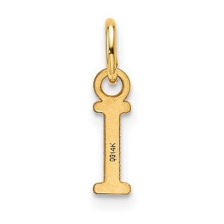 14K Yellow Gold Cutout Letter I Initial Pendant