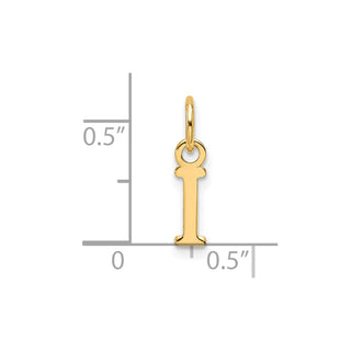 14K Yellow Gold Cutout Letter I Initial Pendant