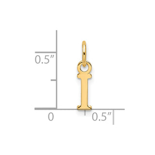 14K Yellow Gold Cutout Letter I Initial Pendant