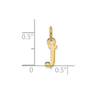 14K Yellow Gold Cutout Letter J Initial Pendant