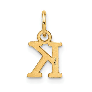 14K Yellow Gold Cutout Letter K Initial Pendant