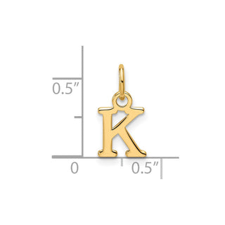 14K Yellow Gold Cutout Letter K Initial Pendant