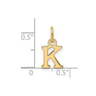 14K Yellow Gold Cutout Letter K Initial Pendant