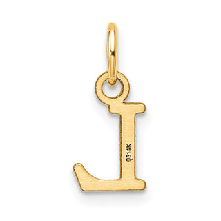 14K Yellow Gold Cutout Letter L Initial Pendant