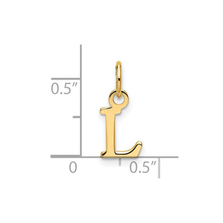 14K Yellow Gold Cutout Letter L Initial Pendant