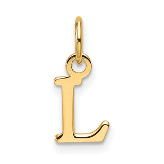 14K Yellow Gold Cutout Letter L Initial Pendant