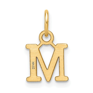 14K Yellow Gold Cutout Letter M Initial Pendant