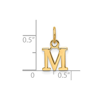 14K Yellow Gold Cutout Letter M Initial Pendant