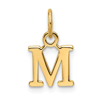 14K Yellow Gold Cutout Letter M Initial Pendant