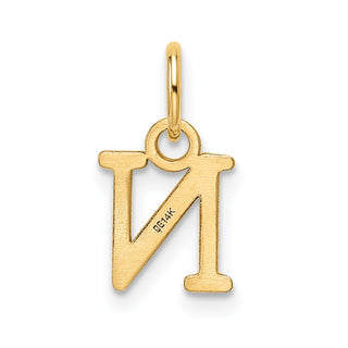 14K Yellow Gold Cutout Letter N Initial Pendant