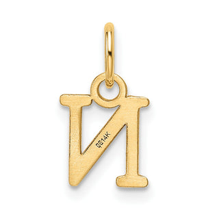14K Yellow Gold Cutout Letter N Initial Pendant