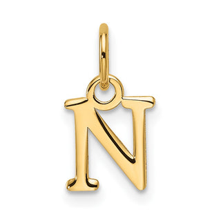 14K Yellow Gold Cutout Letter N Initial Pendant