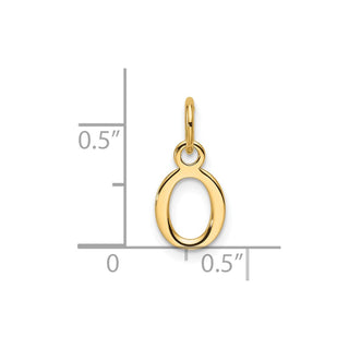 14K Yellow Gold Cutout Letter O Initial Pendant