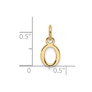 14K Yellow Gold Cutout Letter O Initial Pendant