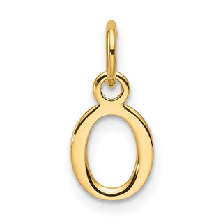 14K Yellow Gold Cutout Letter O Initial Pendant
