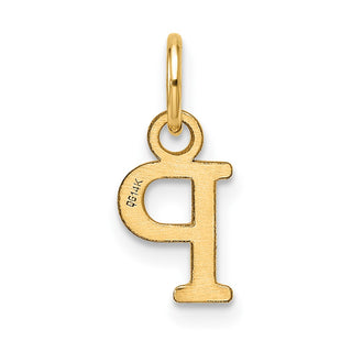14K Yellow Gold Cutout Letter P Initial Pendant