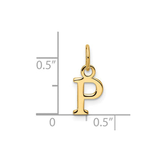 14K Yellow Gold Cutout Letter P Initial Pendant