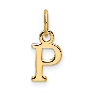 14K Yellow Gold Cutout Letter P Initial Pendant