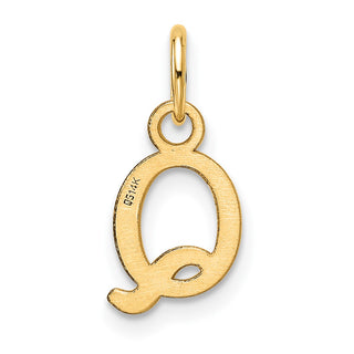 14K Yellow Gold Cutout Letter Q Initial Pendant