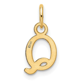 14K Yellow Gold Cutout Letter Q Initial Pendant